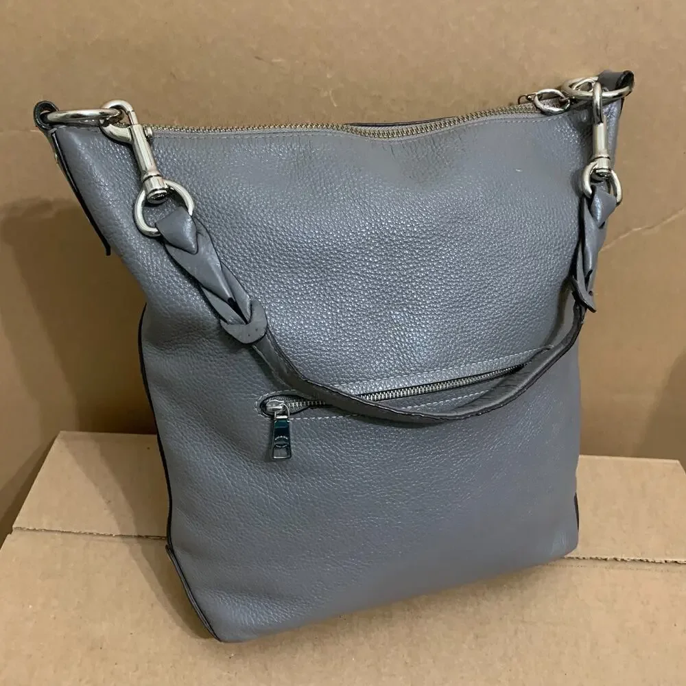 COACH Refined Gray Pebbled Leather ABBY Duffle Sac Hobo F31507